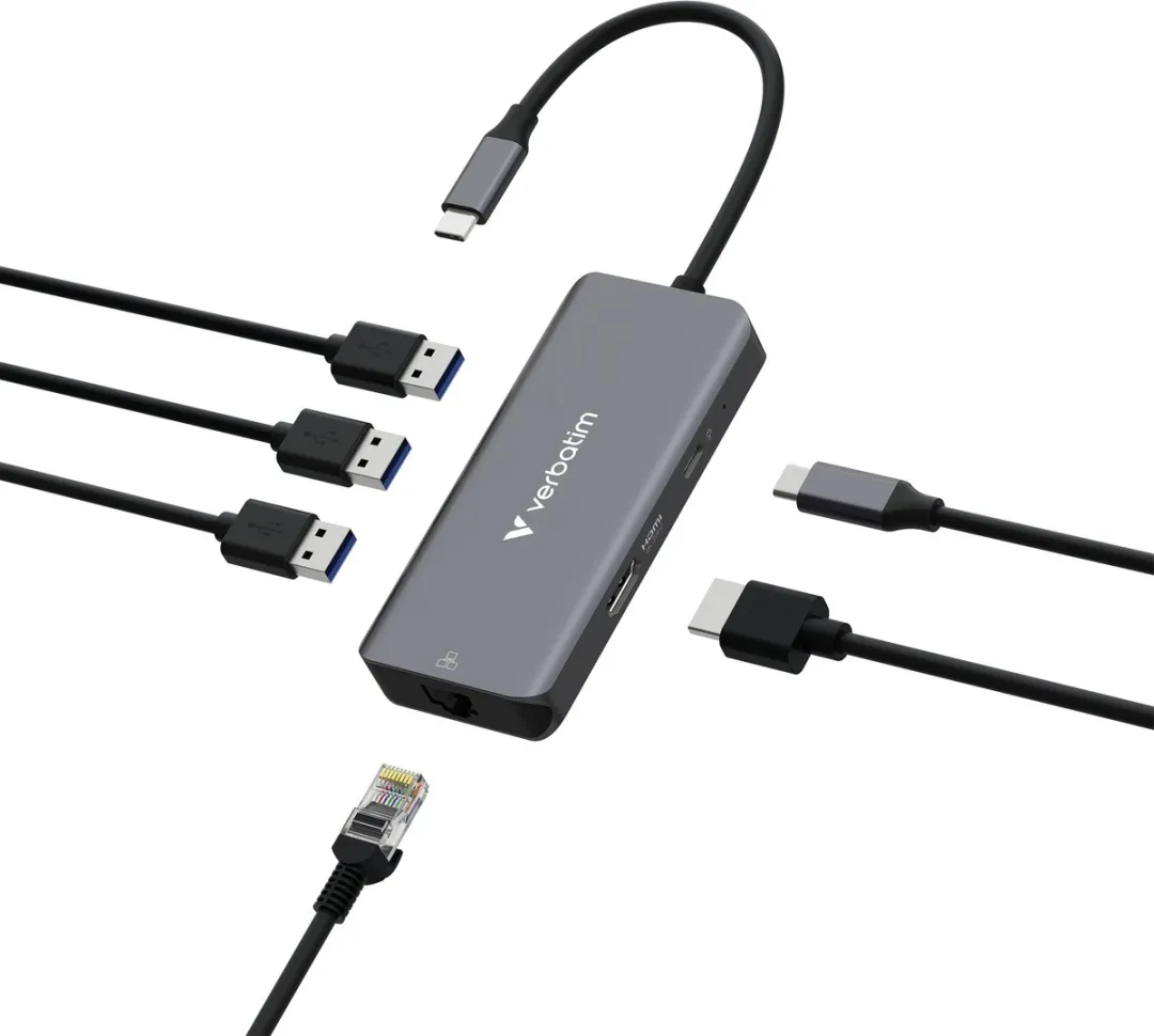 Verbatim 32157 USB-C Hub - 6 Poorten - Grijs