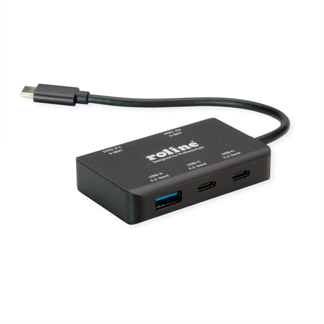 Roline USB 3.2 Gen 2 Hub 4-voudig - 2x USB-A + 2x USB-C - PD - Zwart - afbeelding 4 van 6