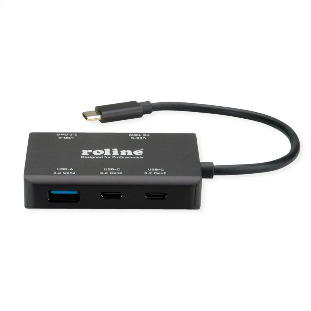 Roline USB 3.2 Gen 2 Hub 4-voudig - 2x USB-A + 2x USB-C - PD - Zwart - afbeelding 3 van 6