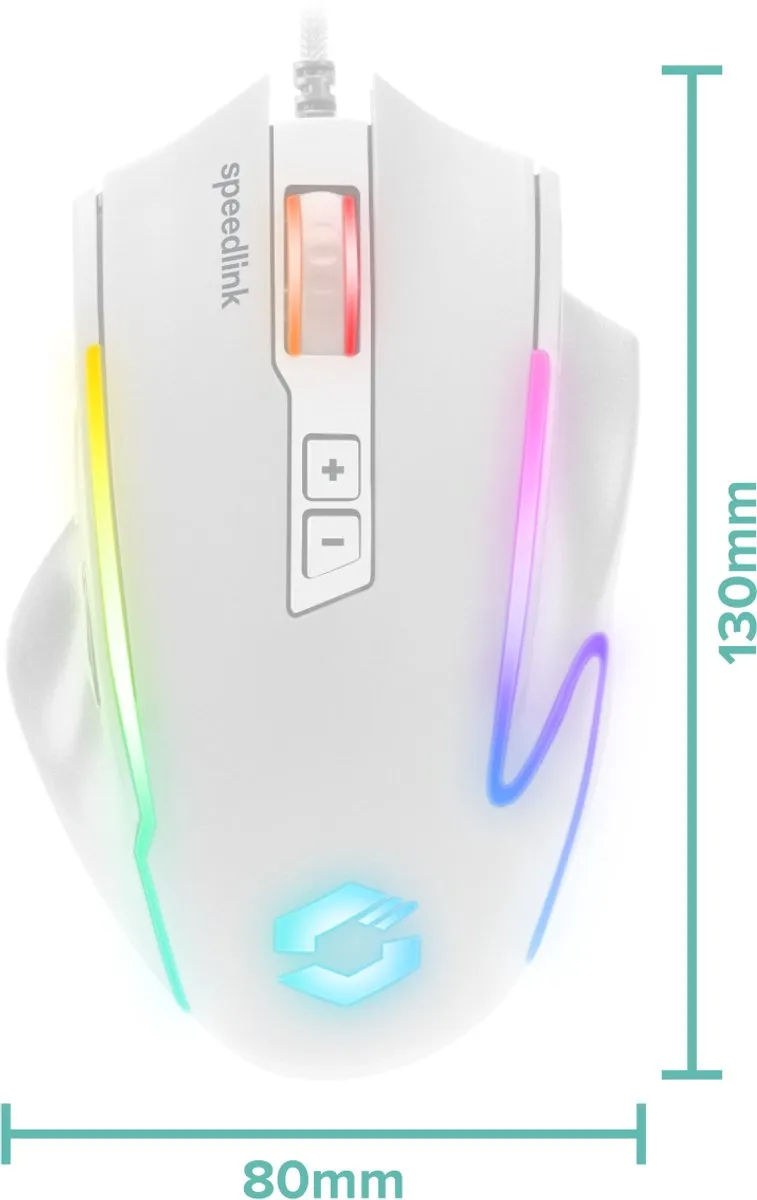 Speedlink DECUS NX SL-680024-WT Gaming Muis - 12.800 DPI - Wit