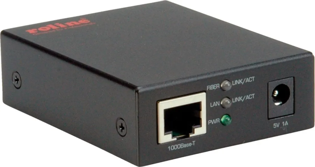 Roline 10/100/1000Base-T naar Glasvezel Media Converter - Zwart - afbeelding 4 van 6