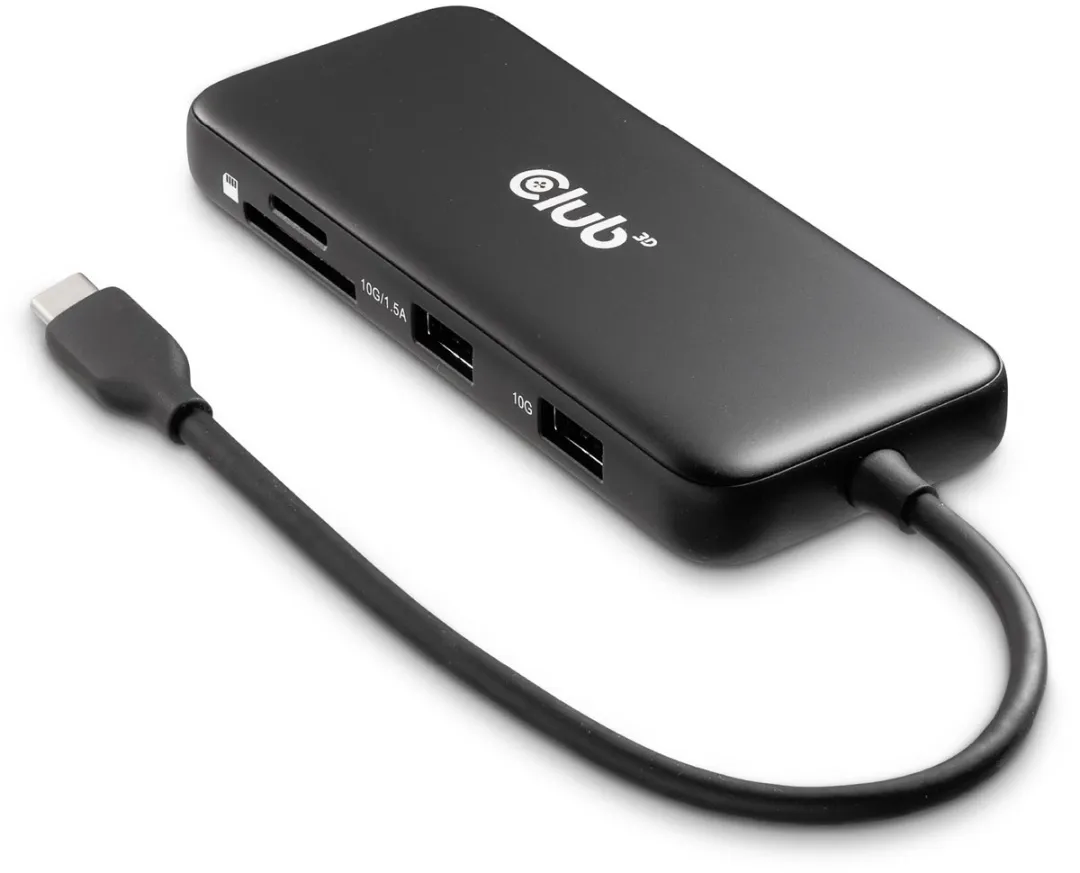 Club3D CSV-2551 USB-C Dock 10Gbps - HDMI & DisplayPort 8K30Hz - 100W - Zwart