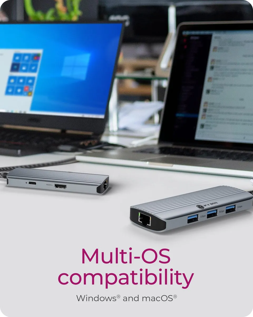 Icy Box IB-DK4034a-CPD USB 3.2 Gen 1 Type-C - Aluminium Zilver