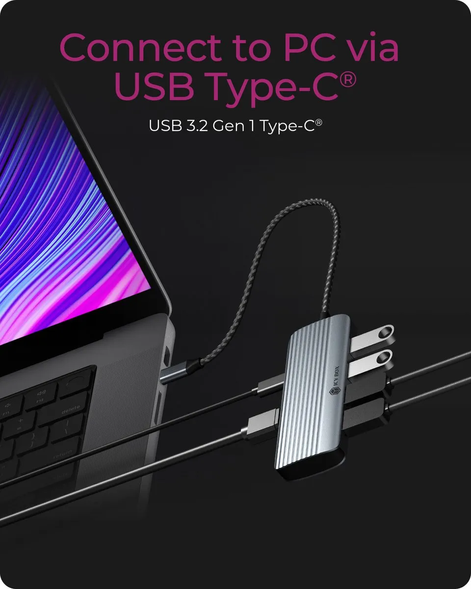 Icy Box IB-DK4022a-CPD USB 3.2 Gen 1 Type-C Behuizing - Zilver