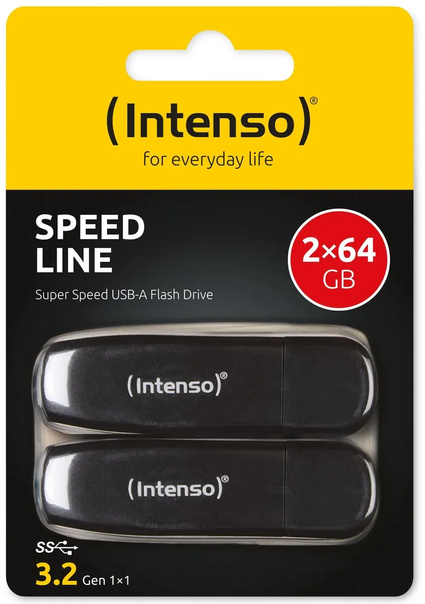 Intenso Speed Line 3533494 USB-stick 64GB - 2 Stuks - Zwart - afbeelding 6 van 6