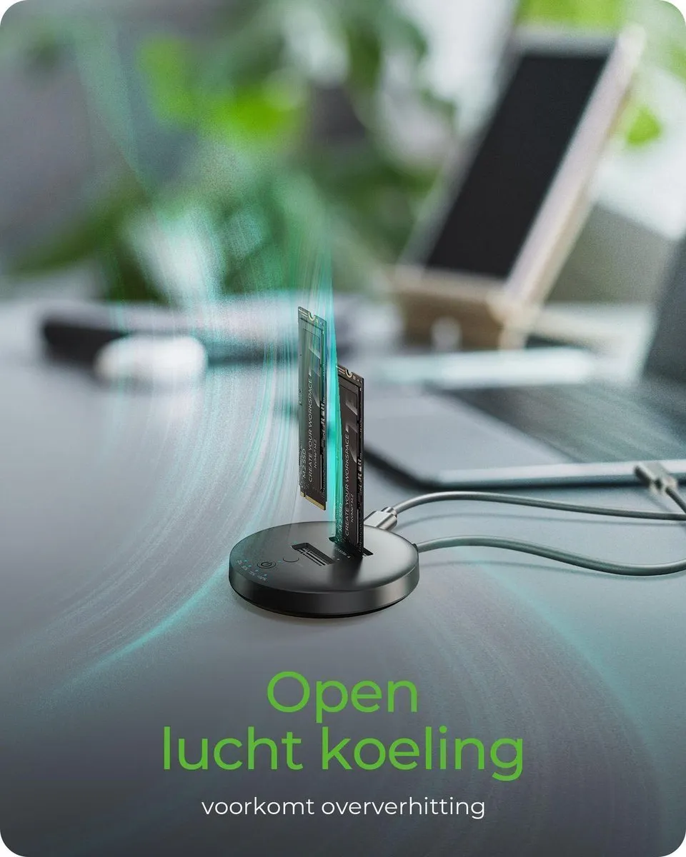 Icy Box IB-1612MCL-C31 Dual M.2 NVMe Docking & Kloonstation - USB-C 10Gbit/s - Zwart - afbeelding 6 van 6