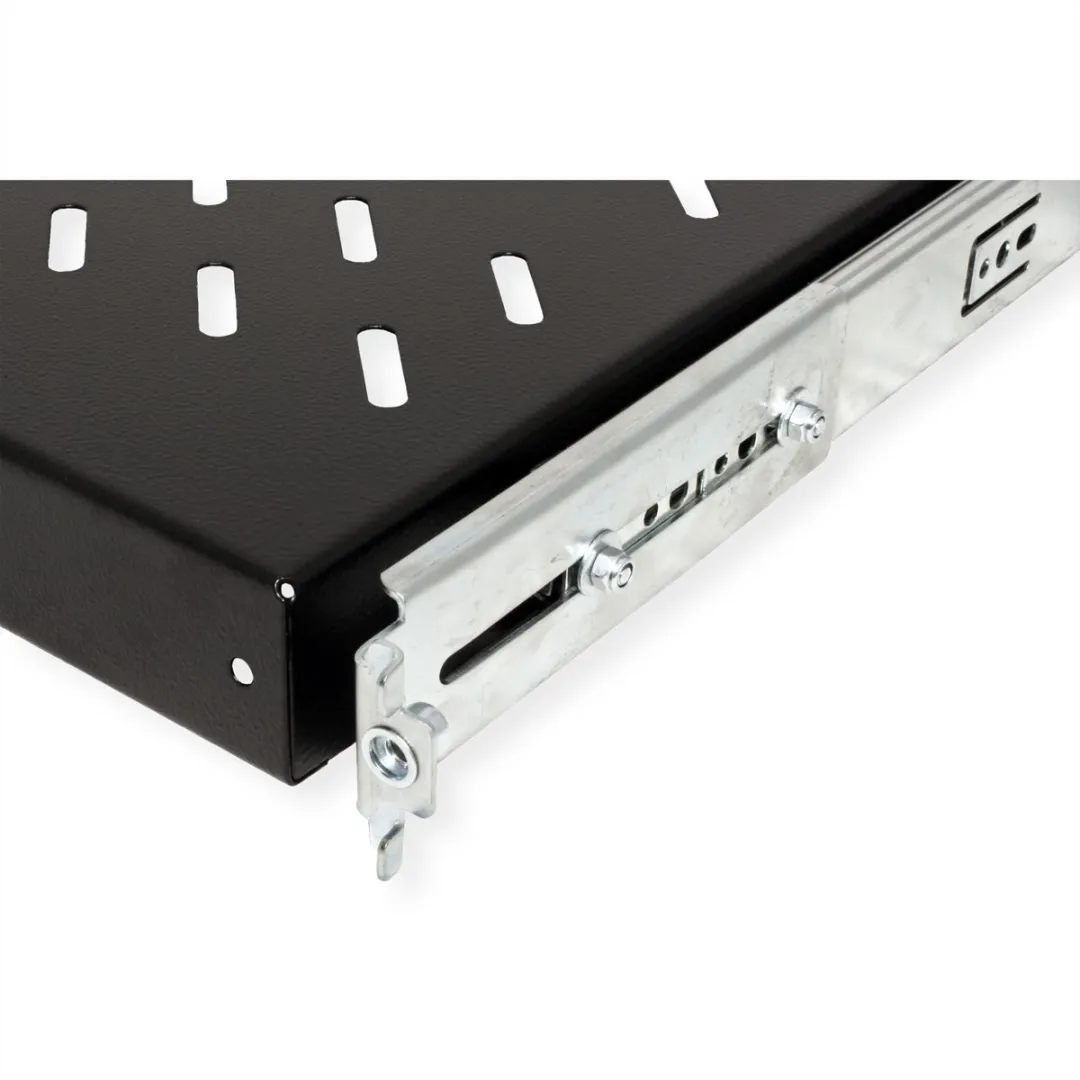 Roline 19-inch 1U Uitschuifbare Plank 550mm - 25kg Zwart - afbeelding 2 van 5