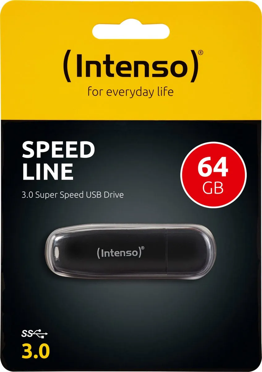 (Intenso) Speed Line USB drive - 64GB - USB 3.0 Super Speed - 70MB/s - zwart