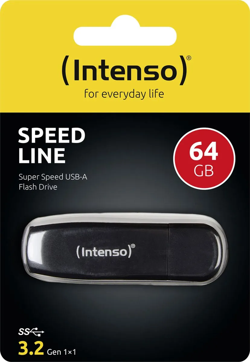 (Intenso) Speed Line USB drive - 64GB - USB 3.0 Super Speed - 70MB/s - zwart