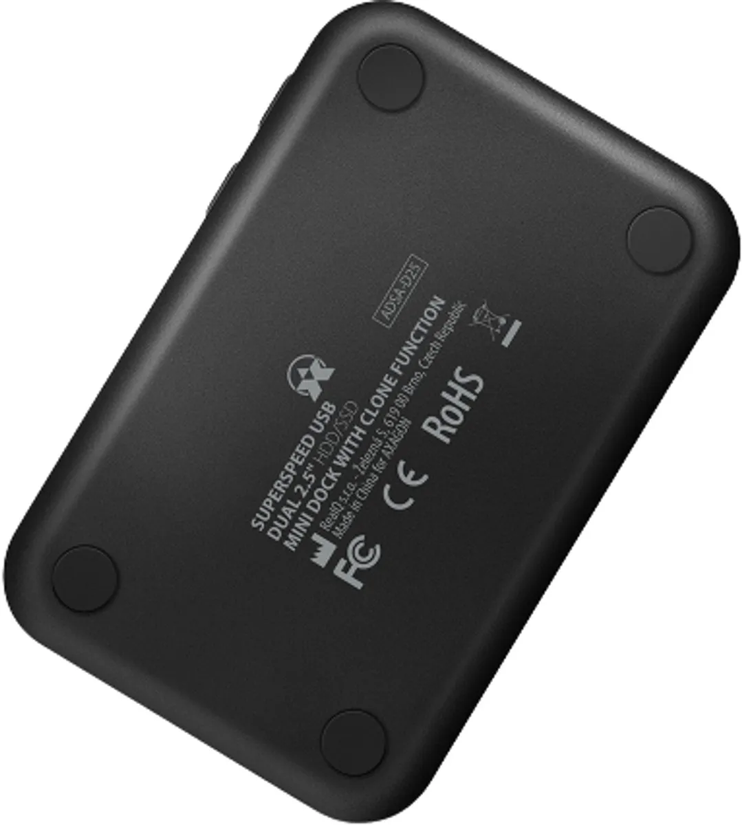 Axagon ADSA-D25 Dual SSD/HDD Clone Dock - Zwart