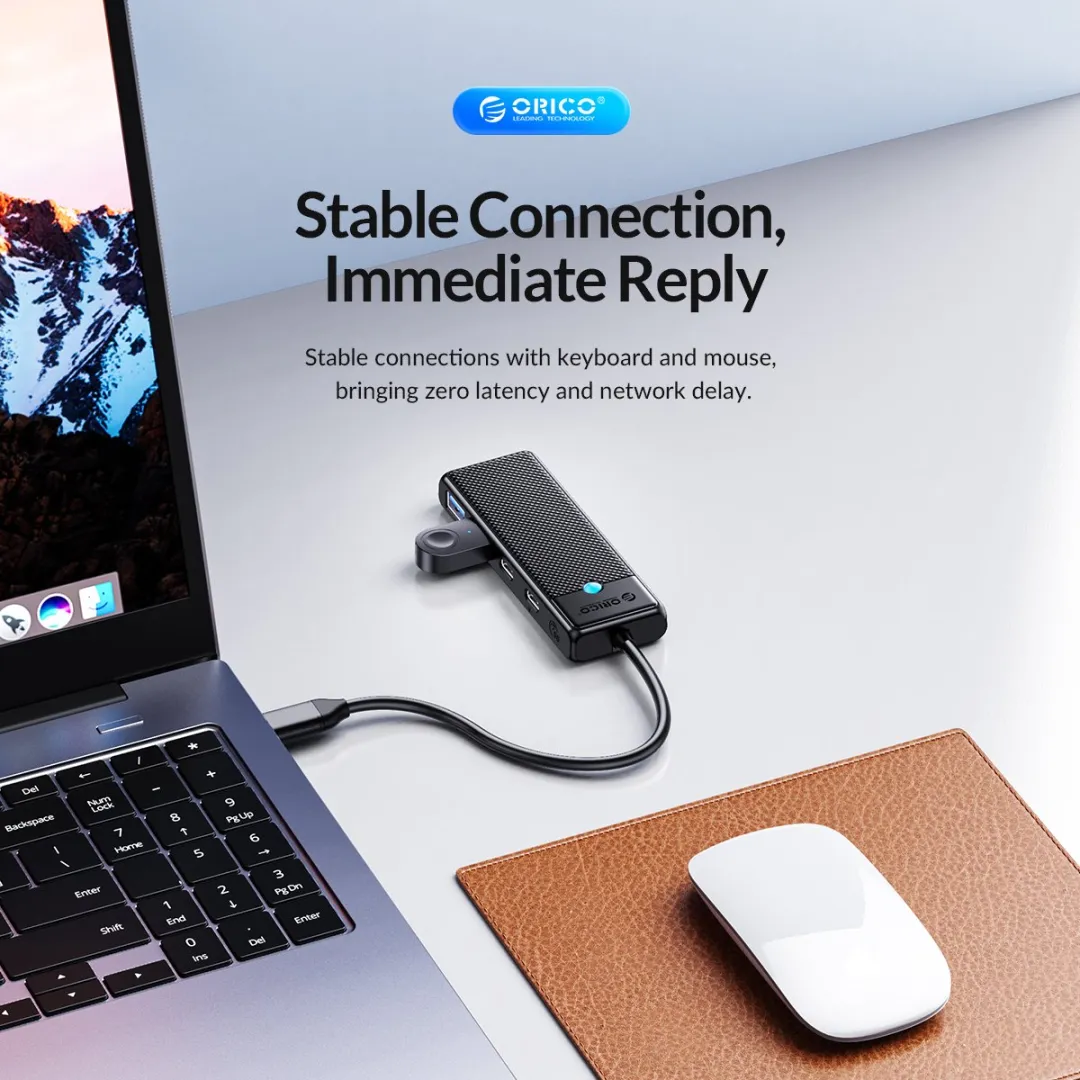 ORICO PAPW2AC-C3-015-BK USB-C Hub - 4 Poorten - Zwart