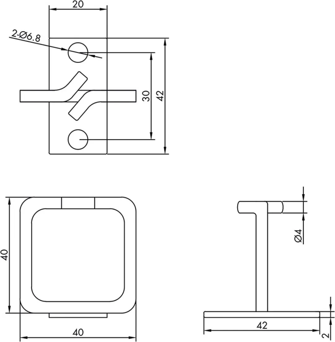 Roline Kabeloog 40x40mm Metaal - Zilver - afbeelding 3 van 4