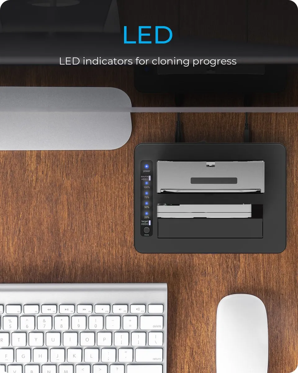 Icy Box IB-1233CL-CR 3.5/2.5" SATA HDD/SSD Behuizing - USB 3.2 Gen 1 - Zwart
