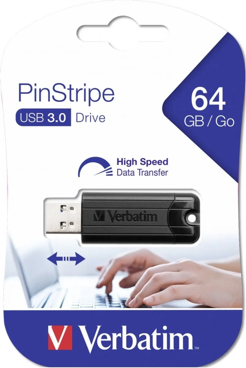 Verbatim PinStripe 3.0 49318 USB-Stick 64GB - Zwart