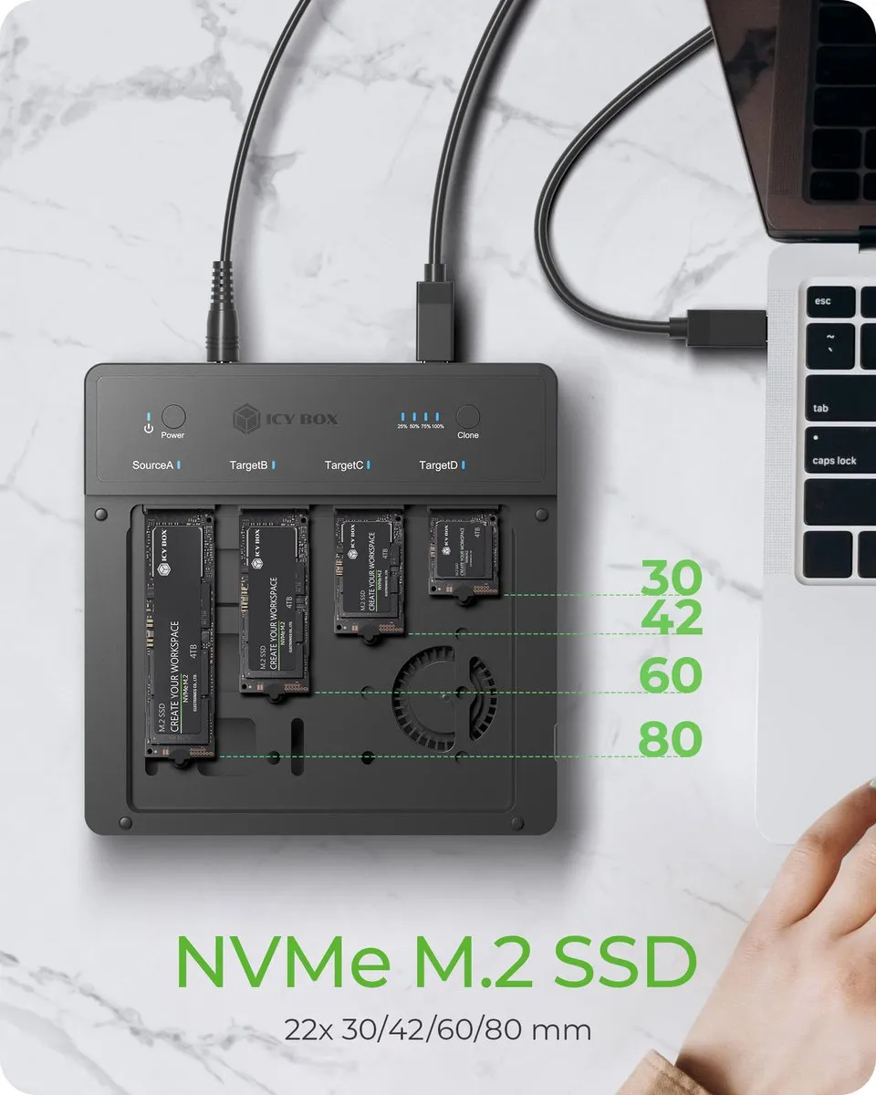 Icy Box IB-4013MCL-C4 M.2 SSD - 40 Gbit/s - Zwart