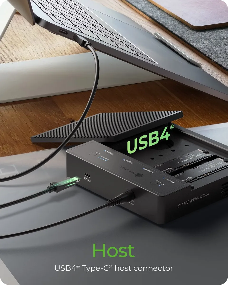 Icy Box IB-4013MCL-C4 M.2 SSD - 40 Gbit/s - Zwart