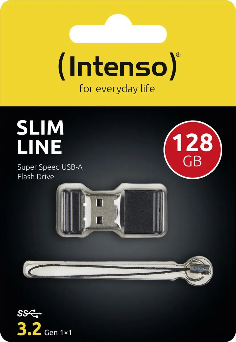 Intenso Slim Line 3532491 USB-stick 128GB - Zwart