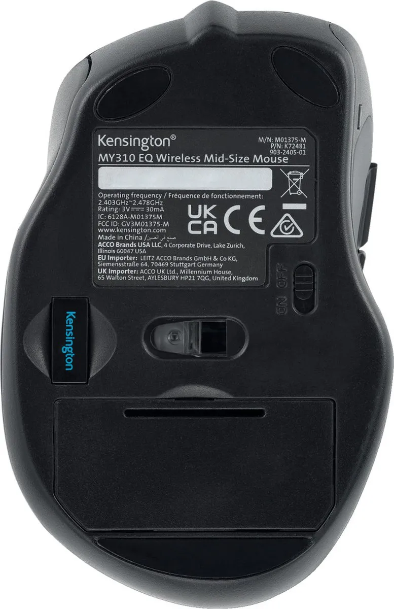 Kensington MY310 EQ Draadloze Muis - Zwart