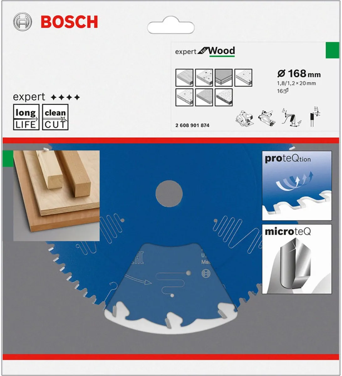 Bosch Expert Hout Cirkelzaagblad 168x20x1,8/1,2mm 16 Tanden