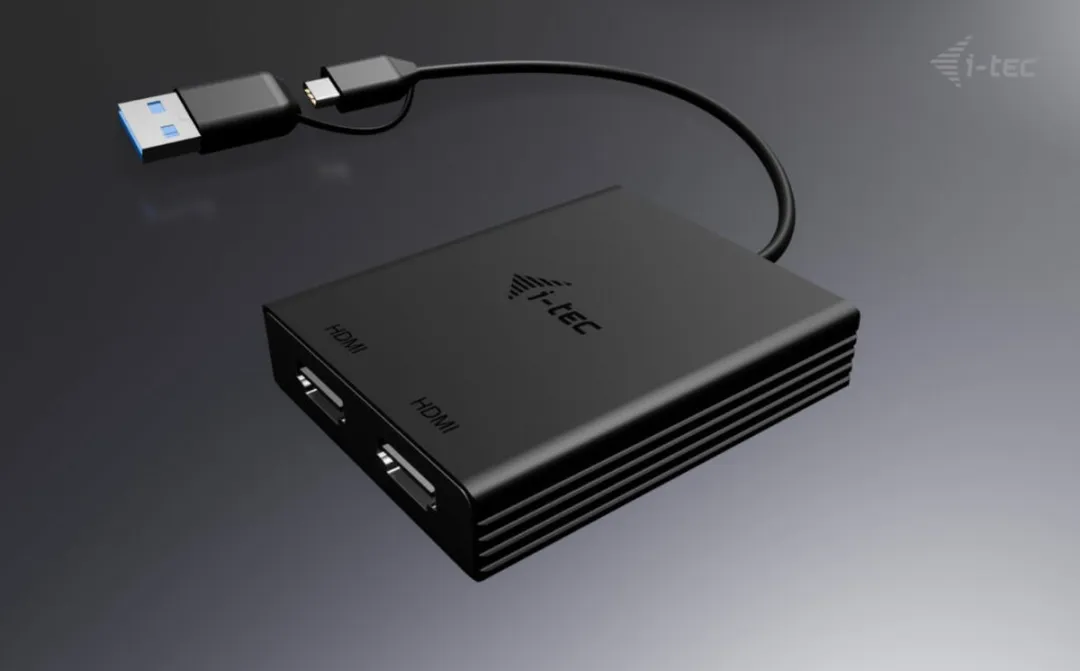 I-tec CADUAL4KHDMI USB-A/USB-C HDMI Adapter - Zwart - afbeelding 6 van 6