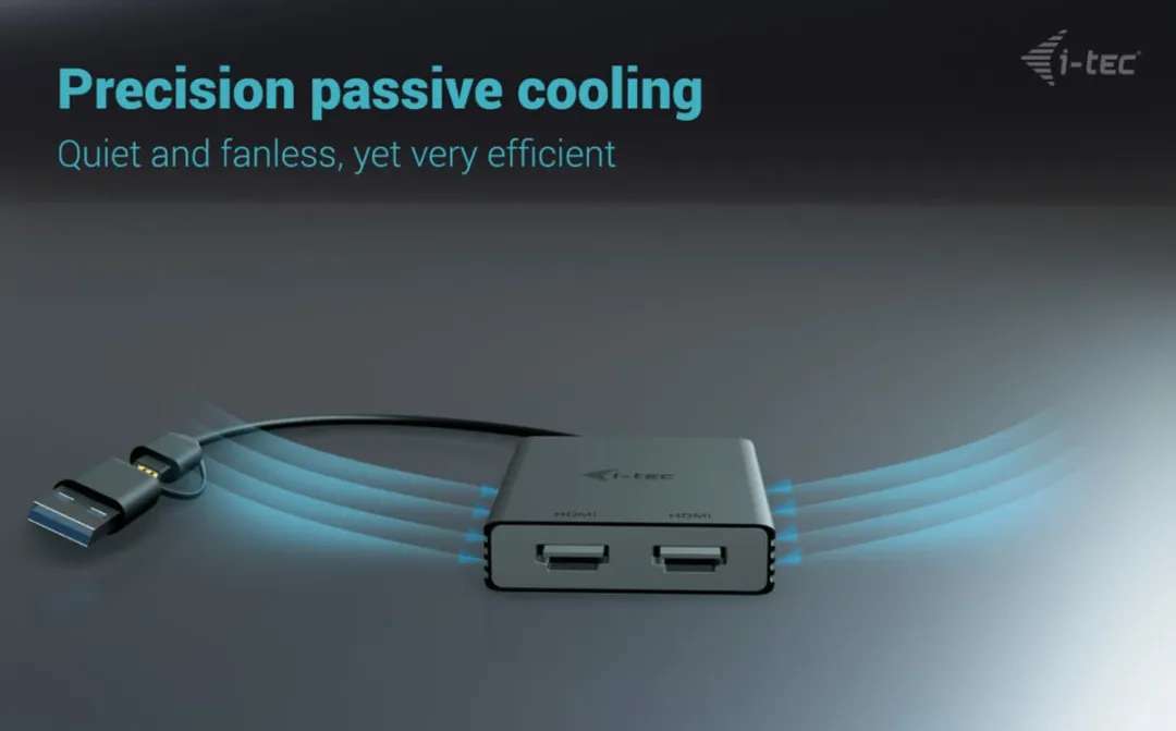 I-tec CADUAL4KHDMI USB-A/USB-C HDMI Adapter - Zwart