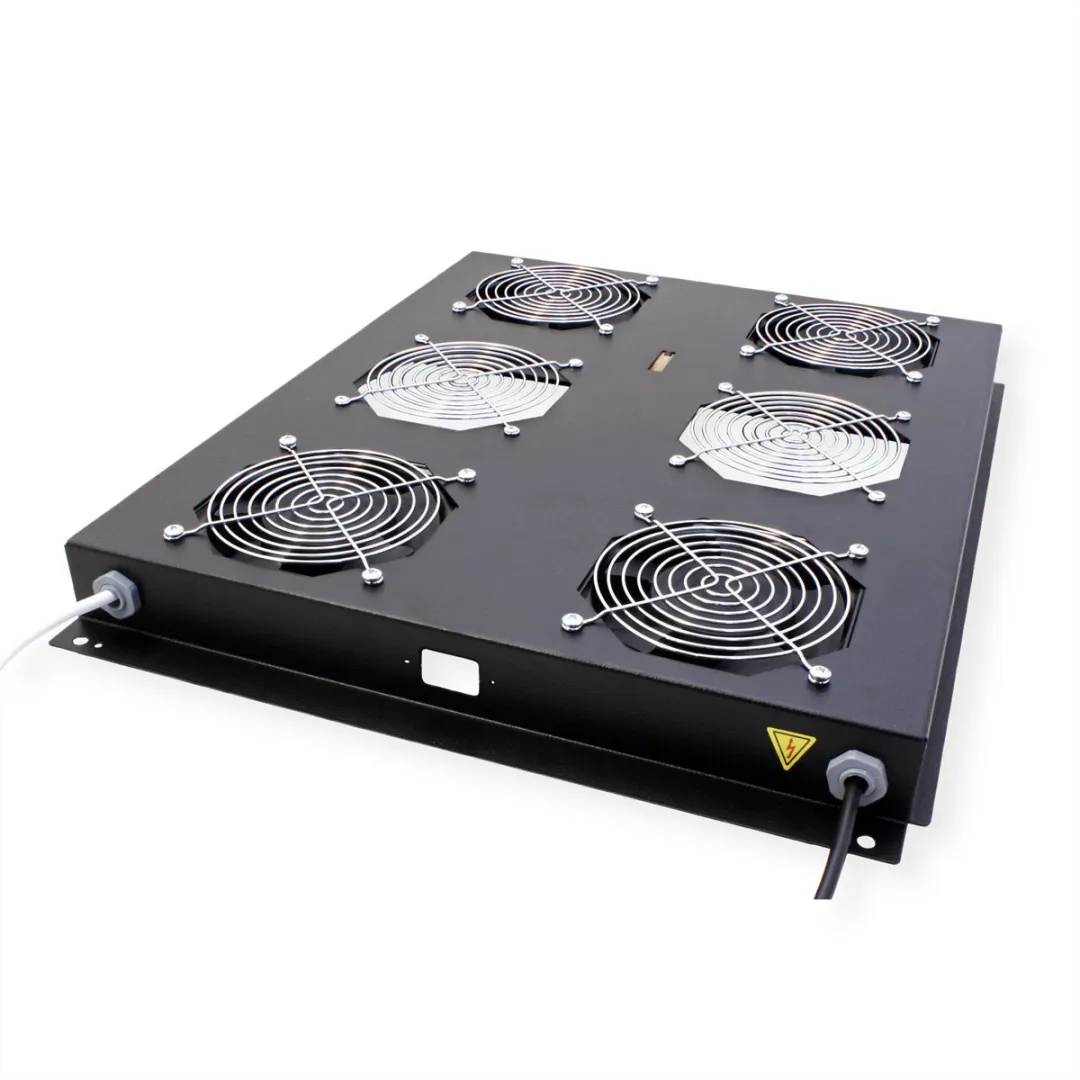 Roline 19-inch Dakventilatorunit 4 Ventilatoren - Thermostaat - Zwart - afbeelding 3 van 6