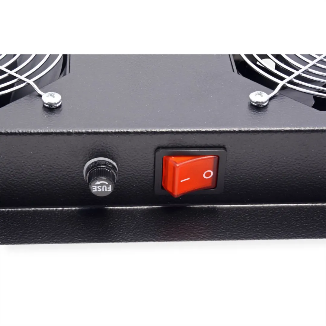 Roline 19-inch Dakventilatorunit 4 Ventilatoren - Thermostaat - Zwart - afbeelding 4 van 6