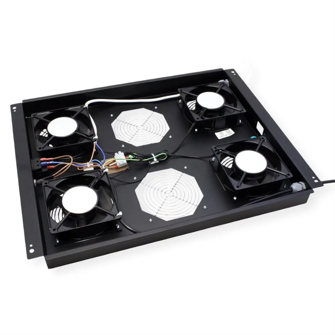 Roline 19-inch Dakventilatorunit 4 Ventilatoren - Thermostaat - Zwart - afbeelding 6 van 6