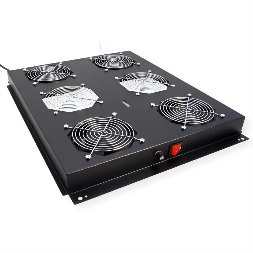 Roline 19-inch Dakventilatorunit 4 Ventilatoren - Thermostaat - Zwart - afbeelding 5 van 6