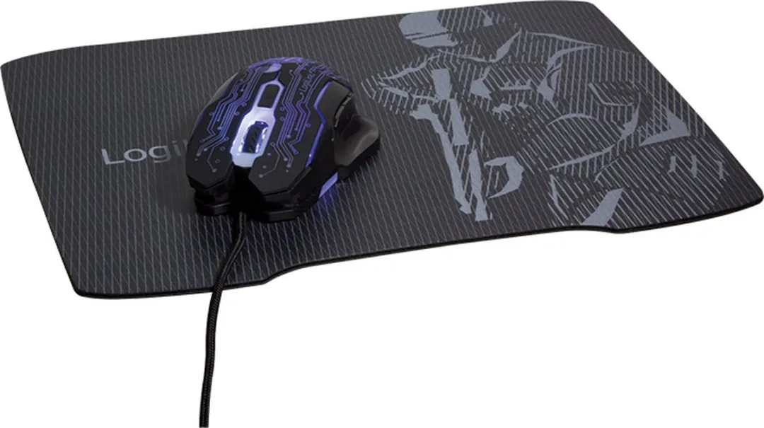 Logilink CarbonRace Game-muismat Zwart/Grijs