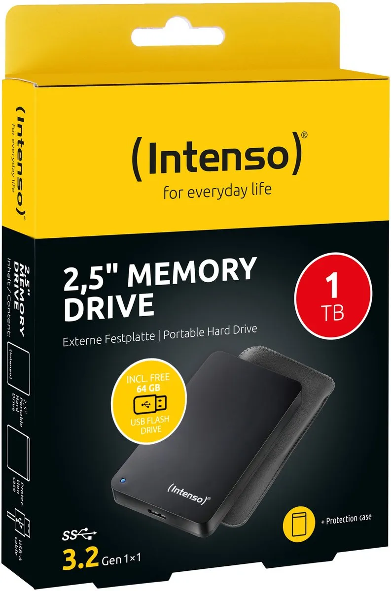 Intenso Memory Drive Bonuspack 1TB + 64GB USB - Zwart