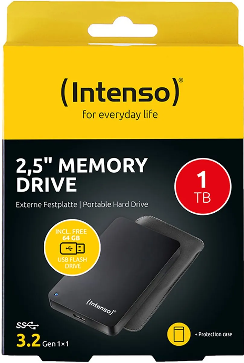 Intenso Memory Drive Bonuspack 1TB + 64GB USB - Zwart - afbeelding 6 van 6
