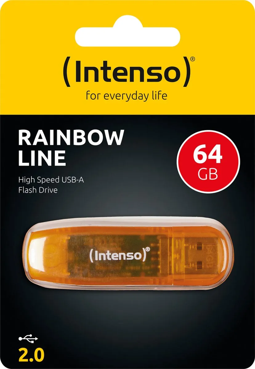 Intenso Rainbow Line 3502490 USB Stick - 64GB - Oranje - 3 Stuks