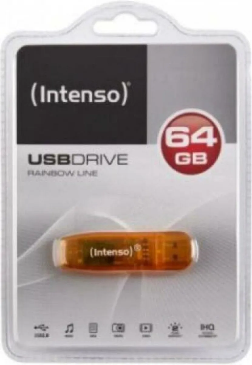 Intenso Rainbow Line 3502490 USB Stick - 64GB - Oranje - 3 Stuks - afbeelding 6 van 6