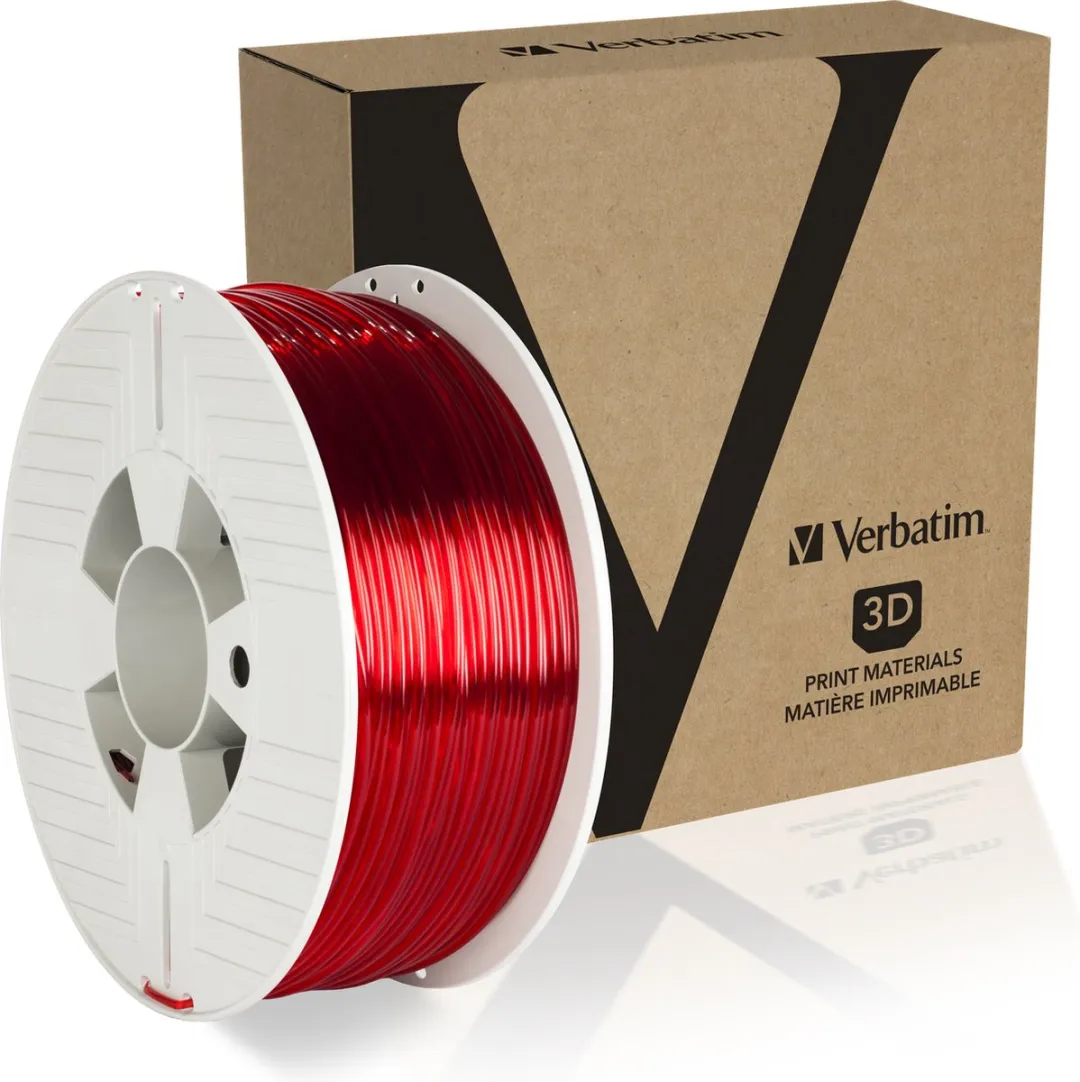 Verbatim 55062 PET-G 3D Printerfilament 2.85mm - 1Kg - Rood Transparant