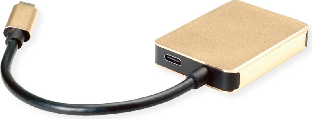 Roline GOLD USB-C Docking Station 4K - HDMI & 2x USB 3.2 - Zwart/Goud