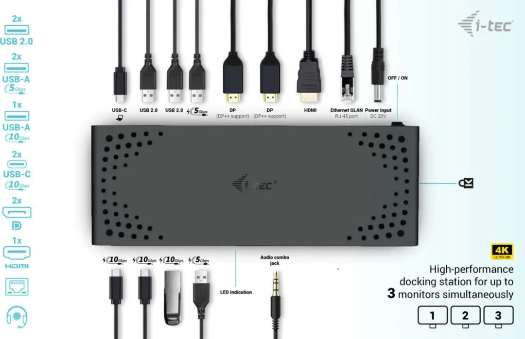 I-tec C31TRIPLE4KDOCKPD Thunderbolt Docking Station