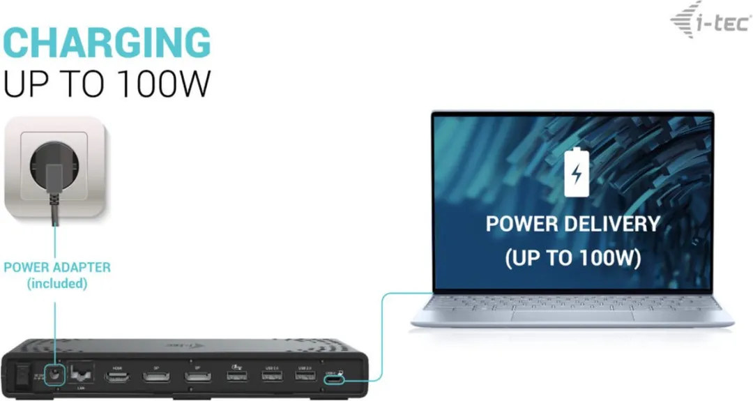 I-tec C31TRIPLE4KDOCKPD Thunderbolt Docking Station - 100W - 2x DisplayPort/HDMI/USB