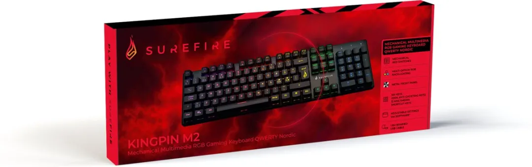 Verbatim Surefire KingPin M2 48720 Multimedia Toetsenbord - RGB - Zwart