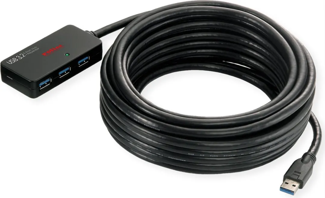 Roline USB 3.2 Gen 1 4-Poorts Hub - 10m - Zwart - afbeelding 5 van 6
