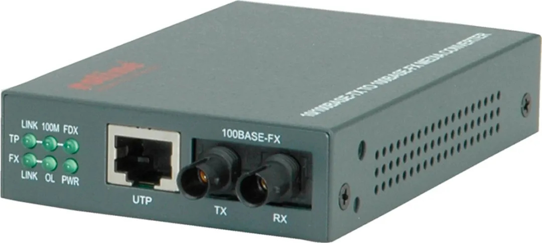 Roline Fast Ethernet Converter RJ-45 naar ST - Zwart - afbeelding 2 van 4
