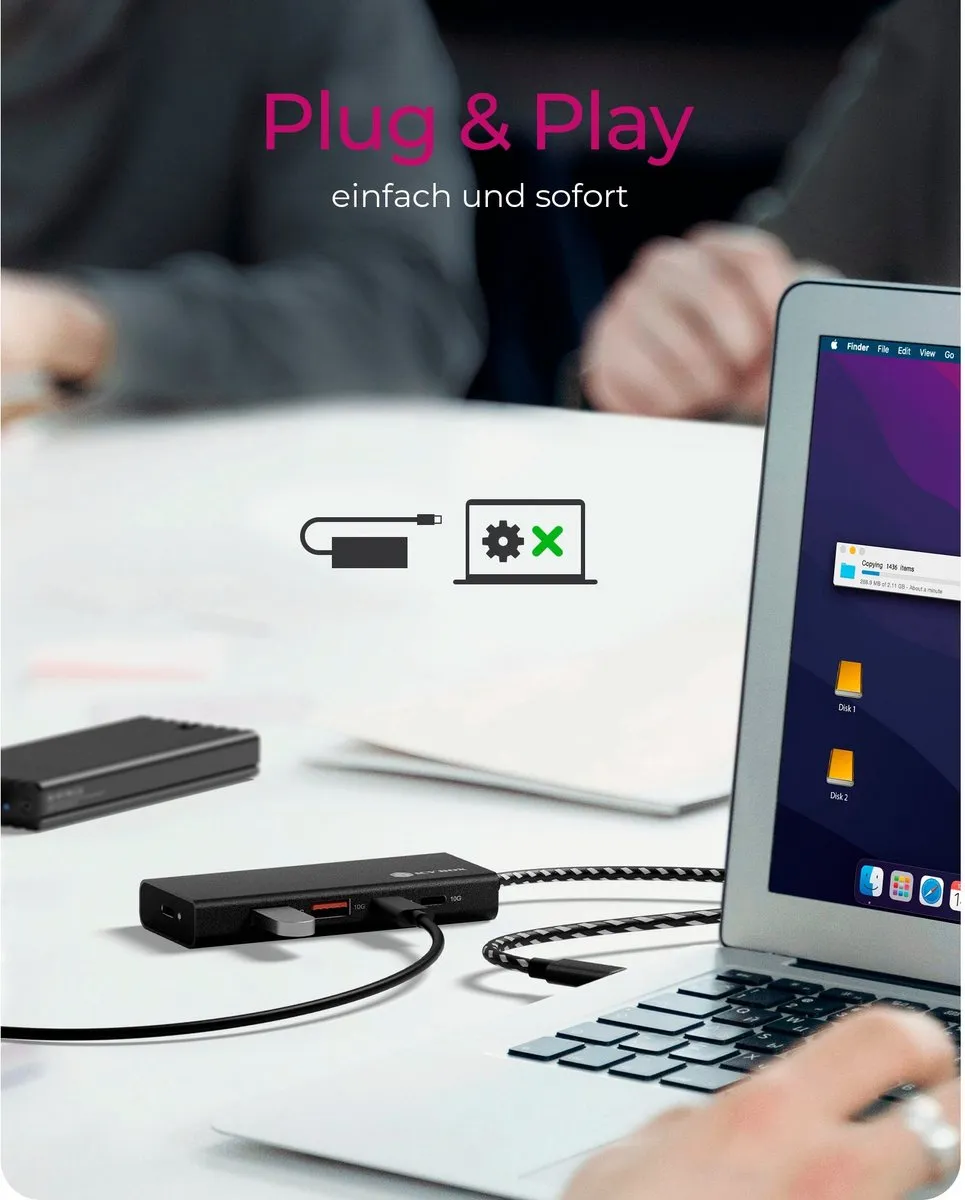 Icy Box IB-HUB1436-CPD USB 3.2 Gen 2 Hub - Zwart
