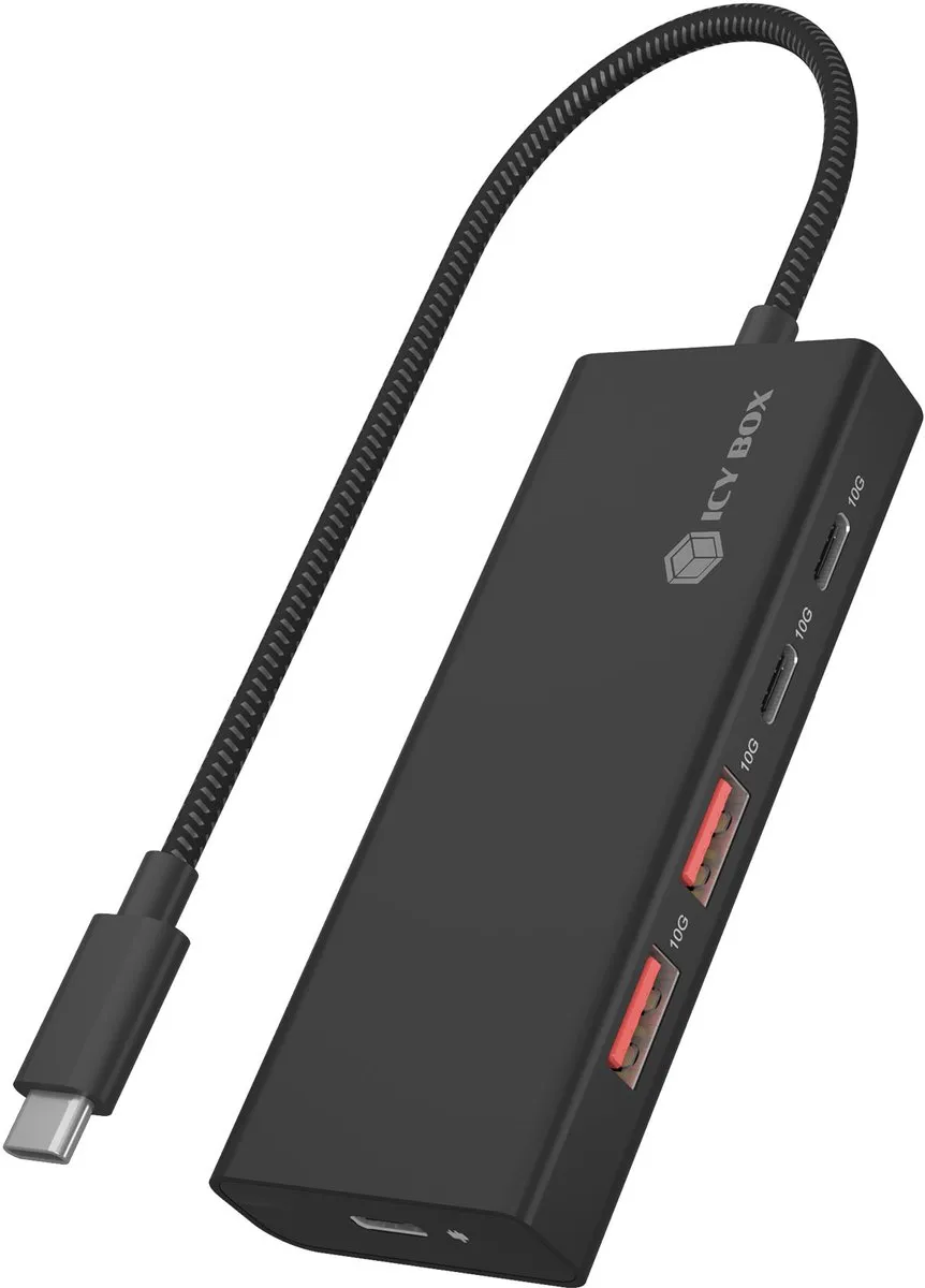 Icy Box IB-HUB1436-CPD USB 3.2 Gen 2 Hub - Zwart