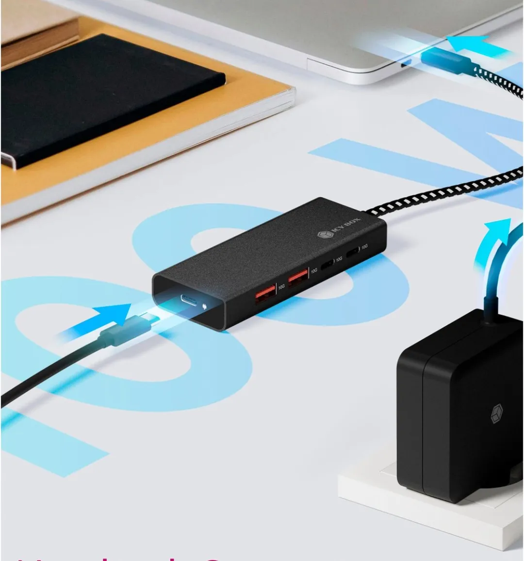 Icy Box IB-HUB1436-CPD USB 3.2 Gen 2 Hub - Zwart