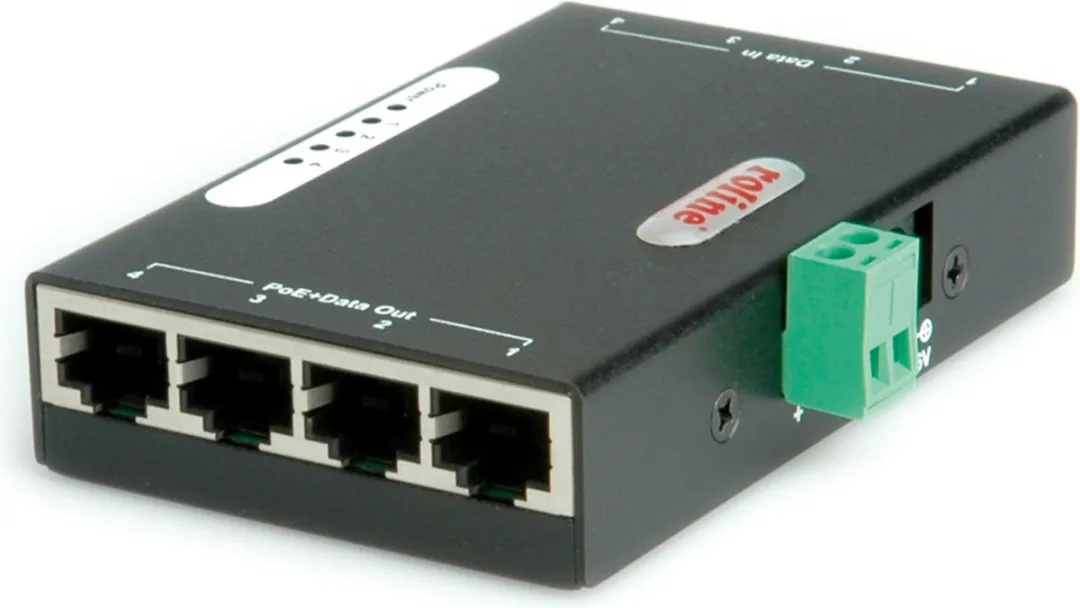 Roline Gigabit Ethernet PoE Injector 8 Poorten - 4x PoE 30W