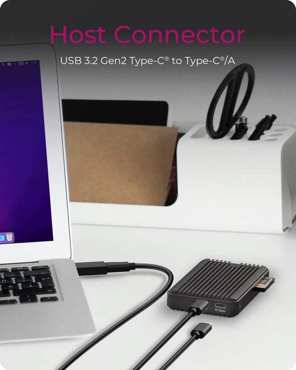 Icy Box IB-CR601M-C31 M.2 SSD-behuizing - 10Gbit/s USB-C - Zwart
