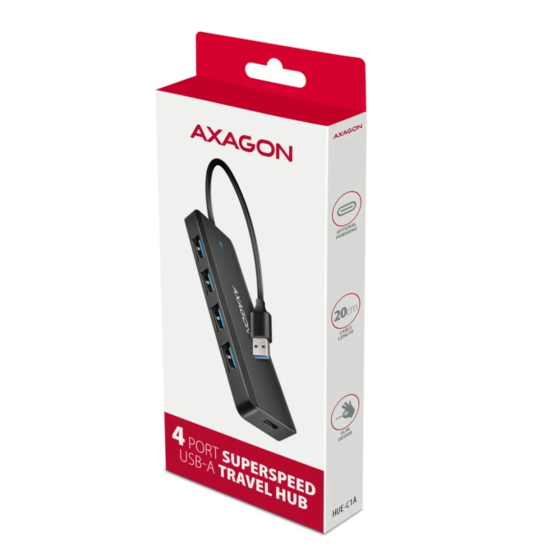 Axagon HUE-C1A USB Hub 4x USB 3.2 Gen 1 - Zwart