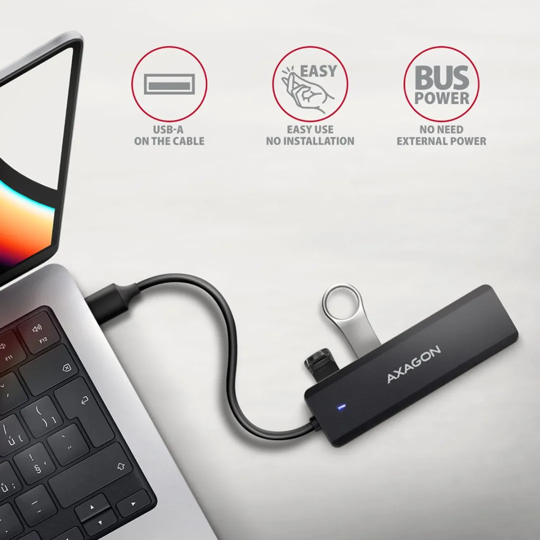 Axagon HUE-C1A USB Hub 4x USB 3.2 Gen 1 - Zwart