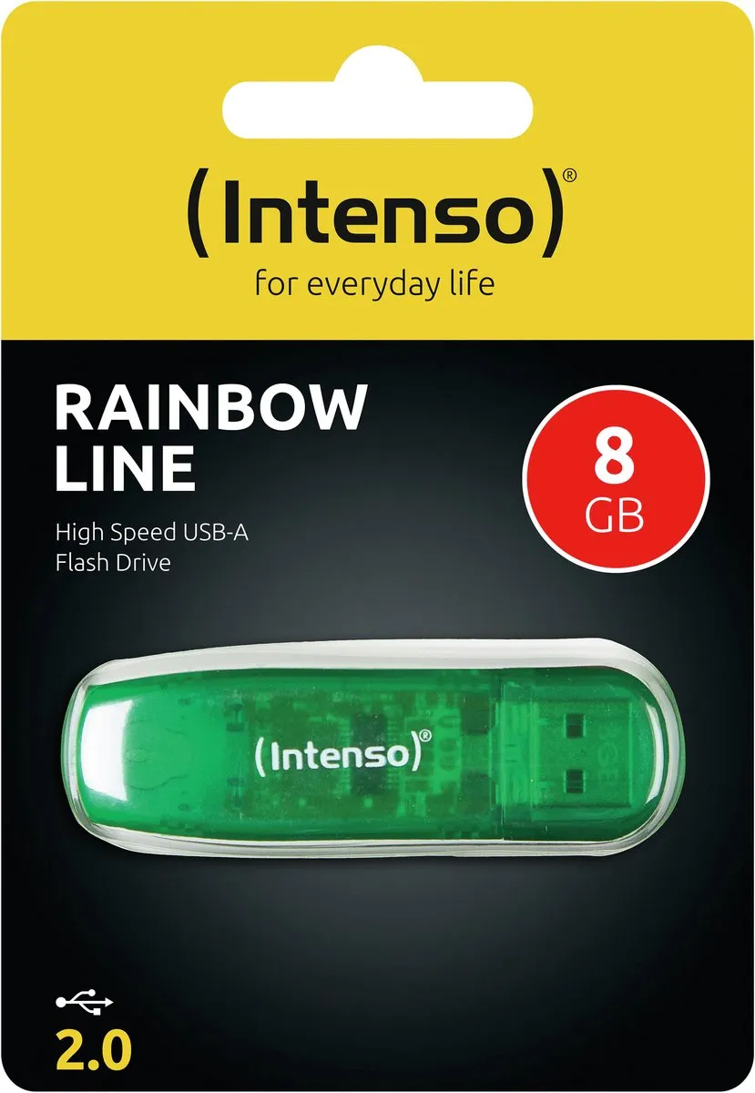 Intenso Rainbow Line 8GB USB-Stick - Groen