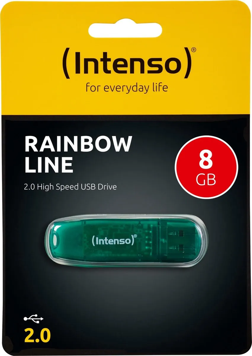 Intenso Rainbow Line 8GB USB-Stick - Groen - afbeelding 6 van 6